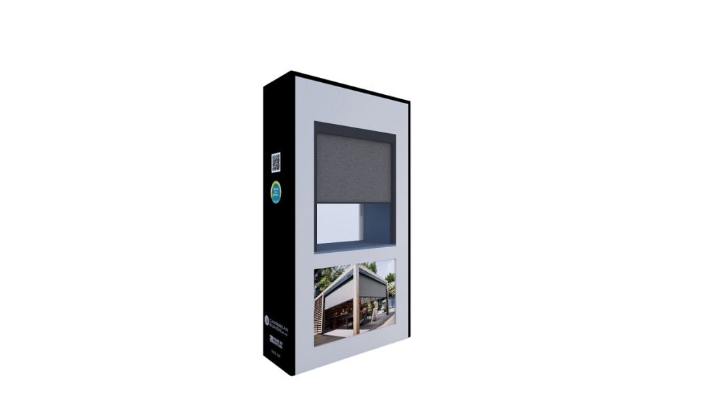 External blind in-store display stand